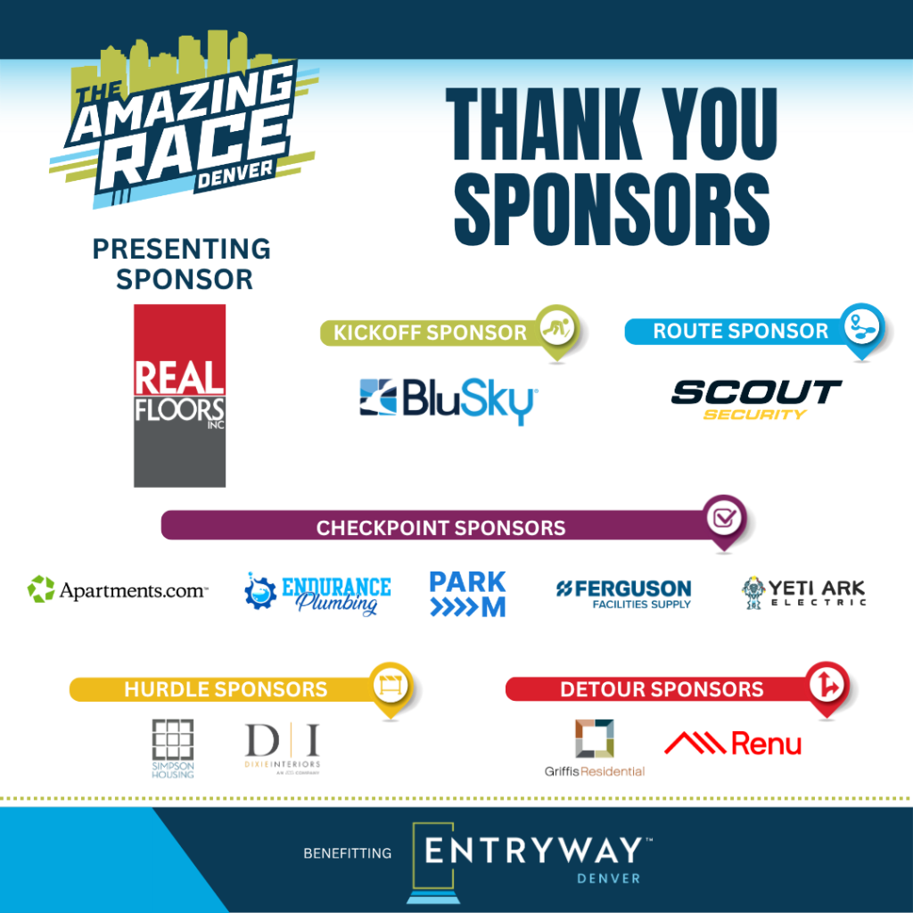 Entryway Denver Amazing Race sponsor logos