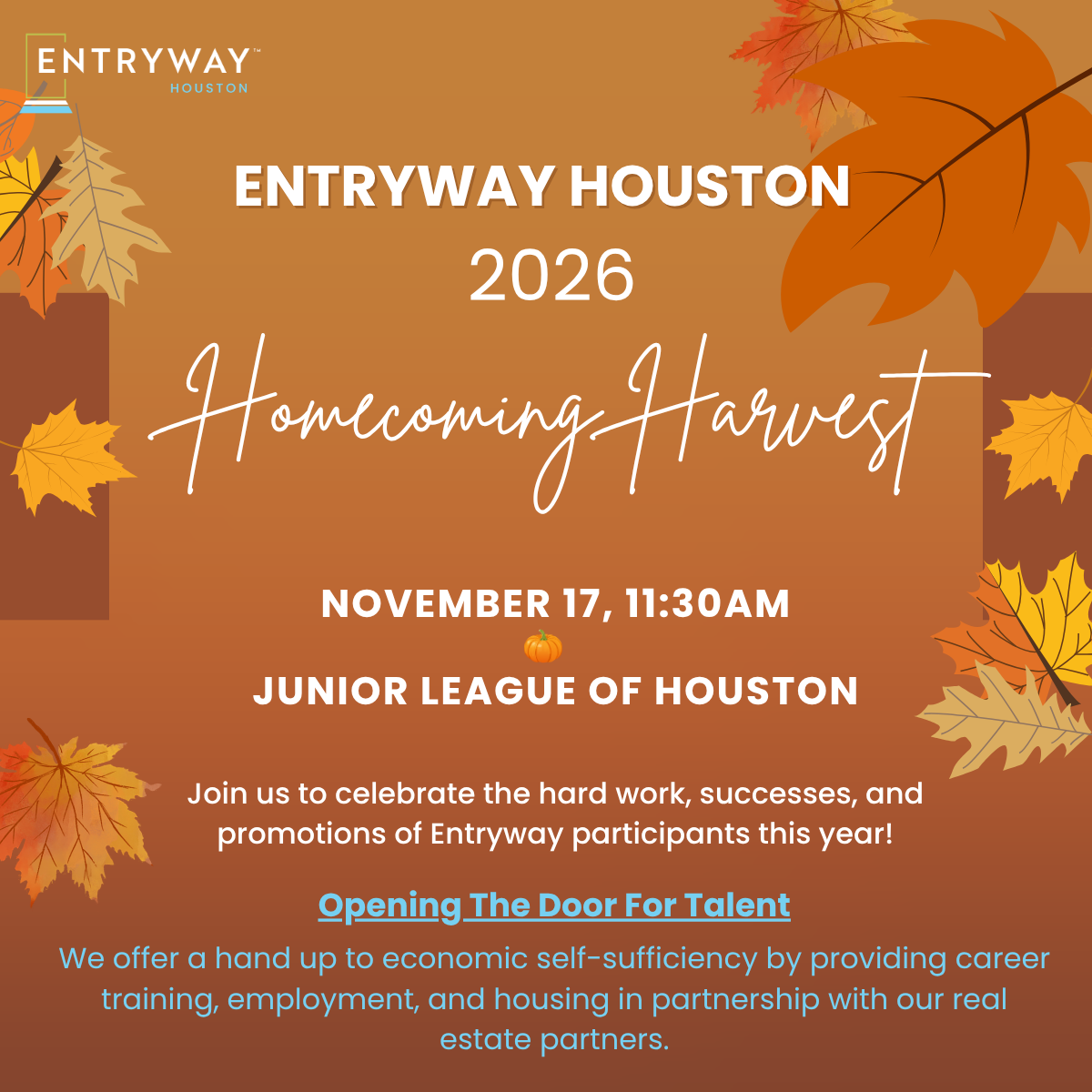 Entryway Houston 2026 Homecoming Harvest Luncheon