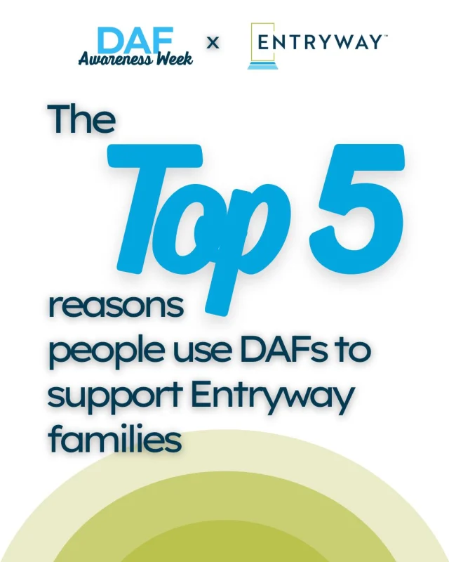 Gifts from DAFs have made a huge impact for Entryway families – here are 5 reasons why they work great for the donor as well!

🧡 DAF Day is a single day dedicated to Donor Advised Fund giving and inspiring generosity. 
📅 On October 9, your DAF can fuel Entryway’s mission, opening doors to new careers and housing stability for families!

Your DAF helps you simplify your giving; DAF Day helps you maximize your generosity by joining a movement of people passionate about ending homelessness. 

Share Entryway’s Federal ID: 47-1004312 with your DAF manager or search for Entryway at https://app.dafday.com/ to give. 

#DAFDay2025 #housingstability #givingtogether