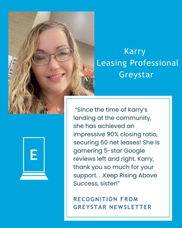 ✨ From Temp to Full-Time Success! ✨
We’re so proud of Karry, who was recently recognized in @greystarapartment’s newsletter for her amazing work! 👏

Karry started as a temp, quickly proved her value, and is now thriving full-time—making @EntrywaySC proud. 💙

Her supervisor shared, “She makes everyone feel welcome and at home…and she’s great at closing on leases! Entryway really taught her a lot about leasing and how to build those relationships with people and to close on leases.”

#EntrywayImpact #CareerSuccess #MultifamilyCareers #WorkforceDevelopment