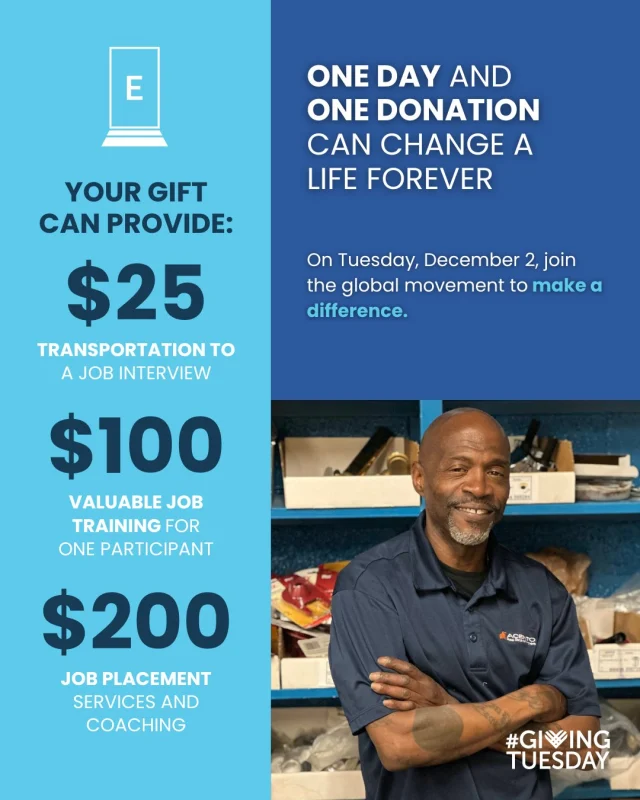 Just one day left! #GivingTuesday is tomorrow, Dec 2. 
Join us and make an impact that lasts. ONE DAY and ONE DONATION can change a life forever. 💛 Your donation to Entryway creates life-changing pathways from surviving to thriving.
https://entrywaytalent.org/donate 
#endhomelessness