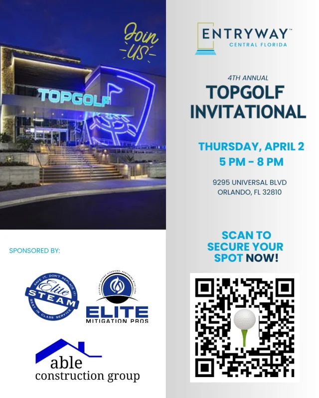 ⛳ Tee up for a great cause in Central Florida!

In just a few weeks, the Central Florida multifamily community is taking over Topgolf Orlando for an evening of networking, competition, and, most importantly, CHANGING LIVES!

When you join Entryway Central Florida on April 2nd, you aren't just hitting golf balls; you are directly fueling our mission to provide career training and housing to those transitioning out of situational homelessness.

📍 Where: Topgolf Orlando
📅 When: Thursday, April 2nd | 5:00 PM
🔗 Register Now! entrywaytalent.org/events 

#TopgolfOrlando #Multifamily #SocialImpact