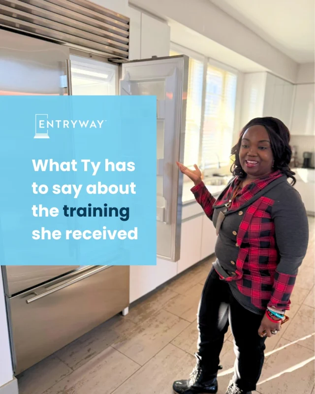 The right training to create a strong start 🌟

Entryway’s participants receive the training they need to succeed in the multifamily industry. 

Last year, Ty (pictured) was hired as a leasing professional. After just nine months, she exceeded her closing rate goals and earned an early raise! She credits the training from Entryway for helping her create immediate impact in her new career.

👉 Learn more about Entryway’s training program on our website (link in bio).

#WorkforceDevelopment #MultifamilyCareers @EntrywayNC