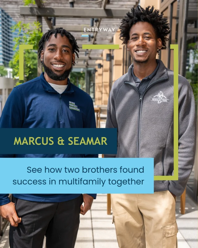 Stories like these are why Entryway exists. One opportunity can create a brighter future for an entire family. 🏠

When Marcus first came to our @EntrywayAtlanta team, he was looking for stability, direction, and a chance to rebuild. Entryway’s training program helped him gain confidence and learn new skills. Now, he is thriving in his maintenance career at @BridgePropertyManagement. He has earned multiple promotions and is growing in his role everyday with the help of his supervisors and teammates.

Marcus’ younger brother, Seamar, graduated high school last year. Marcus stepped in to guide his brother, introducing him to Entryway’s program and work in the multifamily industry. Seamar recently completed his training and was hired by @TriBridgeResidential in Atlanta.

Both brothers are building their multifamily careers together, and they are excited to see what the future holds.

➡️ Read more success stories like Marcus’ and Seamar’s on our website entrywaytalent.org (link in bio).

#EntrywayImpact #SuccessStories #WorkforceDevelopment