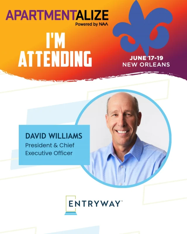 Entryway will be at #Apartmentalize, and we’d love to connect with you.

💬 Message us to schedule time with one of our national team members. 

Who will be there:
• David Williams, President & CEO
• Kristen Poteet, SVP of External Affairs
• Emily Garner, National Partnerships Manager
• Renee Rivard, Director of Development
• Richard McDaniel, VP of Programs & Operations

See you in New Orleans! ⚜️