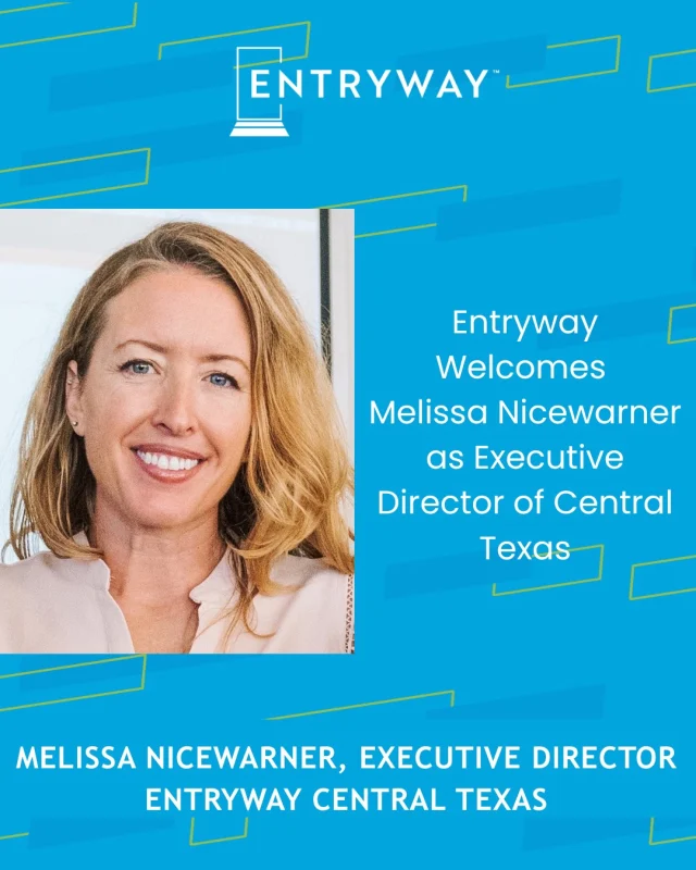 🎉 Please join us in welcoming Melissa Nicewarner as the new Executive Director of @EntrywayCentralTexas!

Melissa brings more than 22 years of nonprofit leadership experience, helping communities across Texas overcome barriers to housing, employment, healthcare, and other essential resources. 

Her expertise in building partnerships, leading systems change, and creating sustainable impact will be instrumental as we continue expanding opportunities for individuals and families working toward economic independence.

Melissa understands that stable employment and housing are more than basic needs. They are the foundation for long-term wellbeing, opportunity, and success.

We're excited to have her leadership, passion, and vision guiding Entryway's work in Central Texas.

Please help us welcome Melissa to the Entryway family! 👏

#EntrywayImpact #Multifamily #WorkforceDevelopment #AustinTX