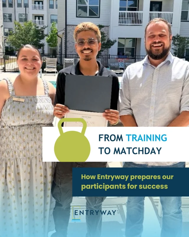 All #WorldCup teams need good training, and so do Entryway’s participants.

Thanks to our industry partners and supporters, we’re able to provide participants the resources they need to step onto the field.

From mentorship to interview prep, see how our participants get game-ready for their careers. 🏋️

#MultifamilyIndustry #WorkforceDevelopment