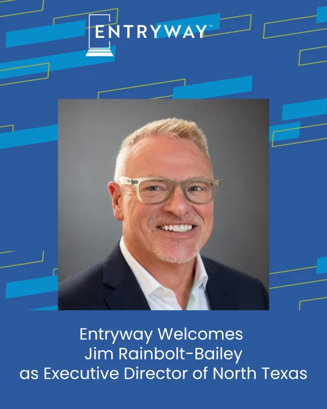 From championing @EntrywayNorthTexas as a City Advisory Board member to now leading the market as Executive Director. 💙
 
We're thrilled to announce Jim Rainbolt-Bailey as the new Executive Director of Entryway North Texas.

Jim brings more than 30 years of sales leadership and business development experience in the commercial and multifamily architecture and design industry, along with something equally important: a deep, personal connection to our mission.
 
Having experienced homelessness himself, Jim understands firsthand the power of opportunity and stability. He has already been an incredible advocate for Entryway and the people we serve, and we're excited to see him bring that passion, industry experience, and community leadership to this new role.
 
Please join us in congratulating Jim and welcoming him into this next chapter with Entryway North Texas! 🎉

#EntrywayImpact #MultifamilyLeadership