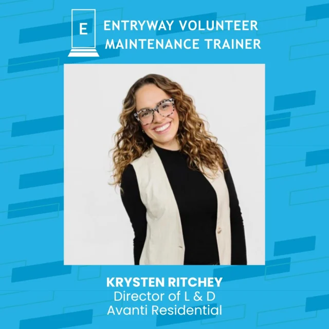 Meet our volunteer trainer, Krysten Ritchey!

Krysten is the Director of L&D at @avantires. She also volunteers as a maintenance trainer and mentor with #EntrywayArizona. She uses her #multifamily experience to lead the classroom portion of Arizona’s maintenance training, giving participants confidence as they build a new career.

Krysten also stepped up and served as a mentor, guiding a participant through their new position and responsibilities.

Our training programs would not be possible without the dedication of volunteers like Krysten!

#WorkforceDevelopmentMonth #WorkforceDevelopment