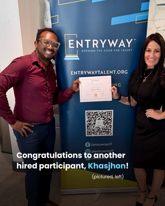 Khasjhon first learned about @entrywaycfl from his brother, Jayshawn, who had completed our program the year before.

Despite life’s challenges, Khasjhon was committed to finishing his training. His determination paid off as he is now hired full-time with @willowbridgepc.

We love that our impact extends beyond individuals to entire families.

This is the impact of Entryway, and you can be a part of it. Support our life-changing programs by being an EntryWAY Maker with a monthly gift. A monthly gift - no matter how small - helps us continue opening doors for people like Khasjhon and Jayshawn. Find the "EntryWAY Makers” link in our bio!

#SuccessStories #WorkforceDevelopment #MultifamilyCareers #EntrywayImpact